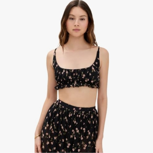 AFRM Black Floral Tank Top #168 - Picture 1 of 8